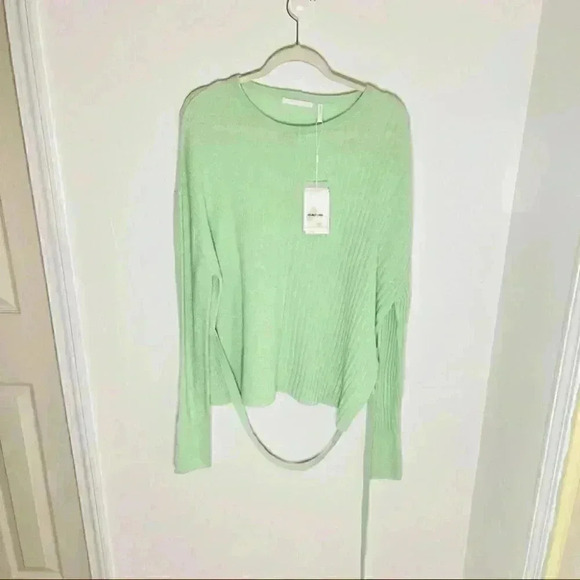 NWT Helmut Lang Strap Crew Neck Sweater in Pine Frost Green - Picture 2 of 8